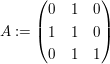 $ A:=\pmat{0&1&0\\1&1&0\\0&1&1} $ $ A:=\pmat{0&1&0\\1&1&0\\0&1&1} $